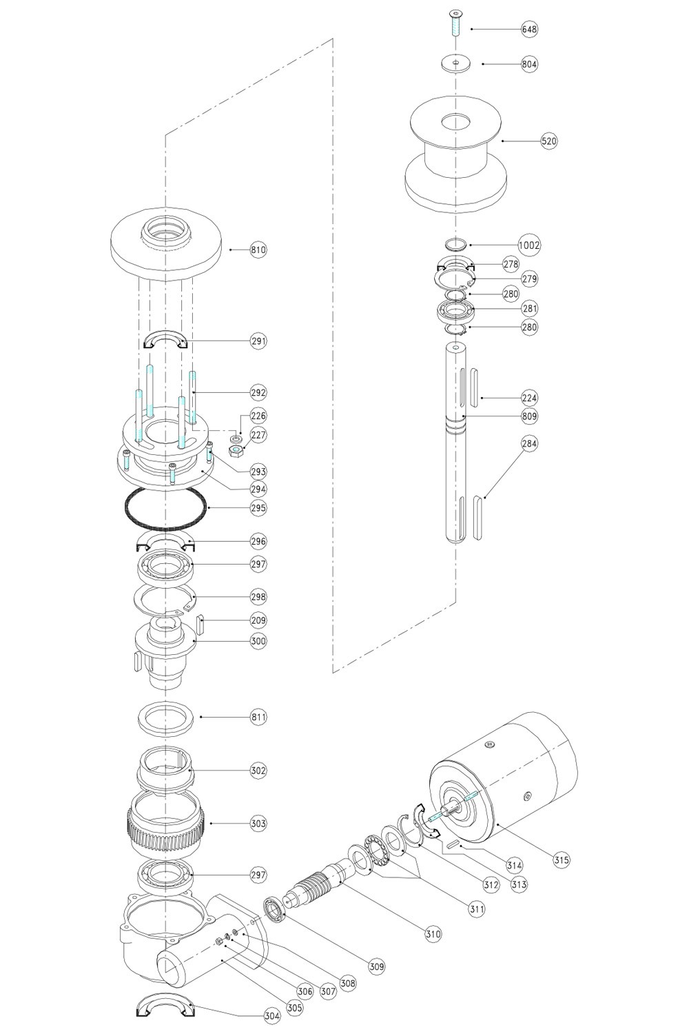 Lofrans T700 capstan Recambios